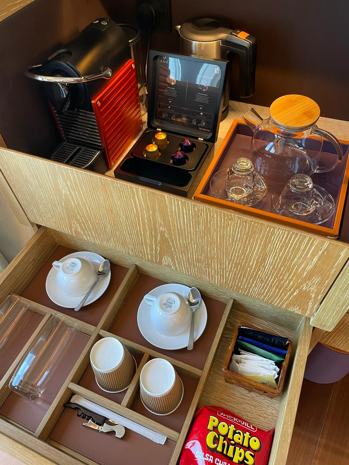 Room amenities at Andaz Singapore