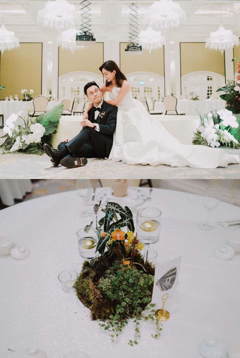 The ballroom was minimally decorated but still lovely