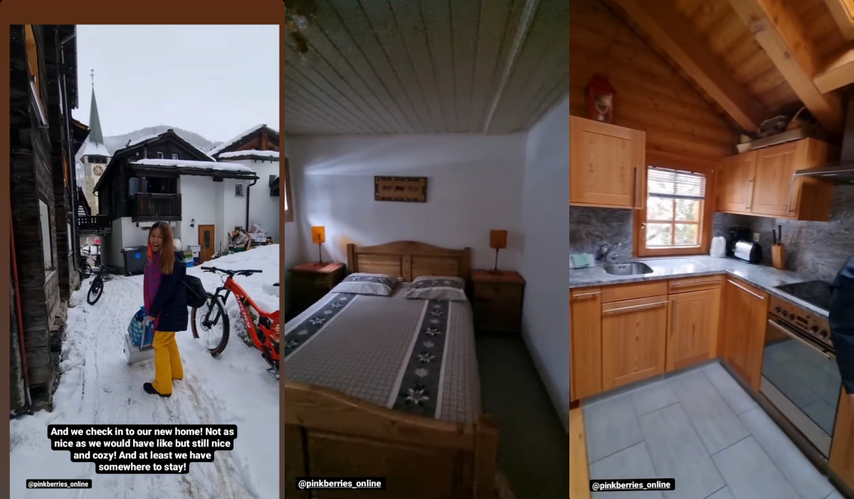 The group later moved to this cosy cabin