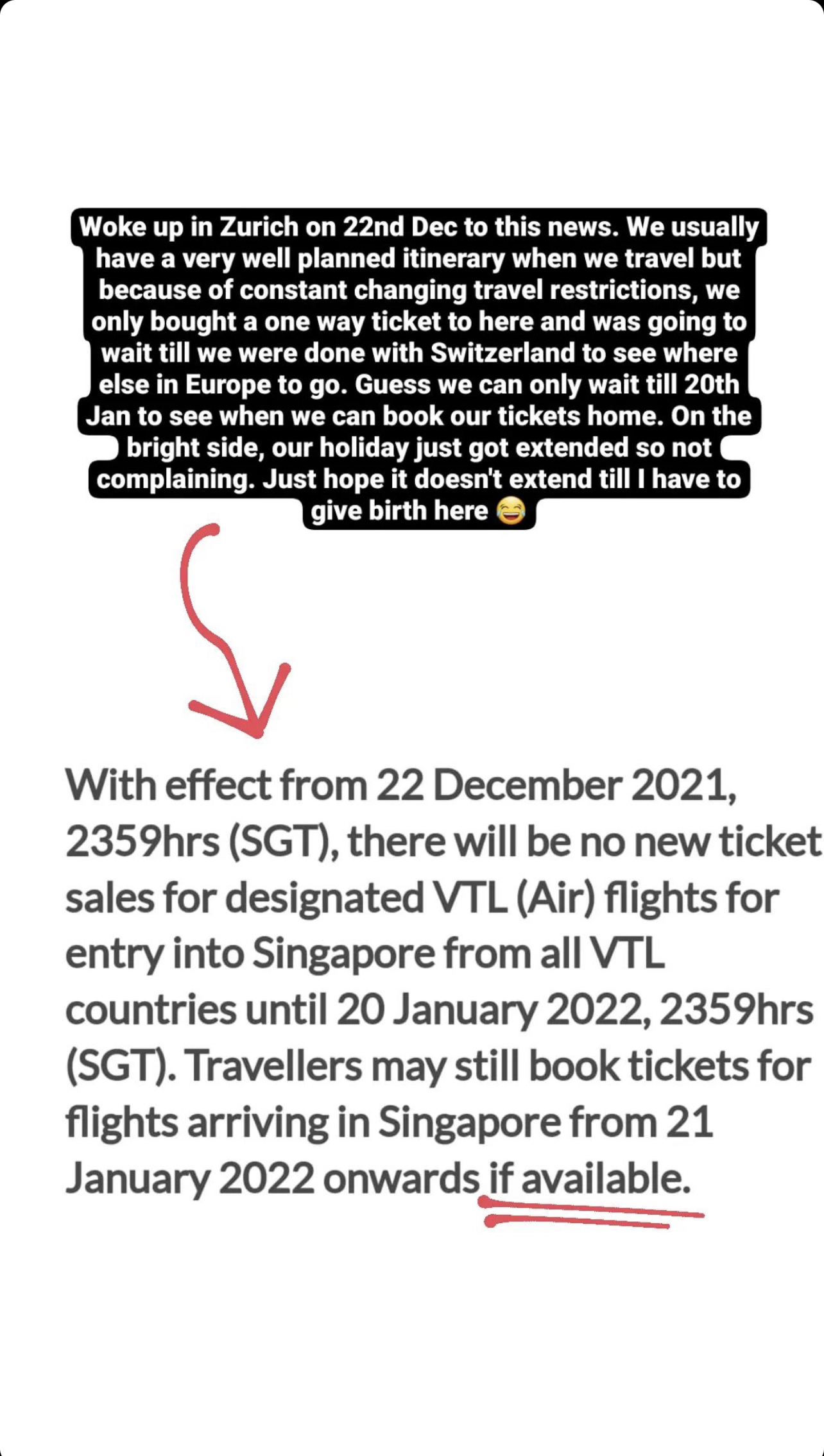 They&rsquo;ll only be able to book a VTL flight back to Singapore after the 20th