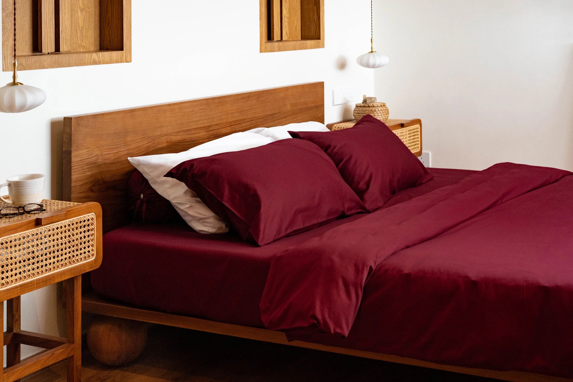 Classic wine bundle bedsheet set, from $198, from Sojao
