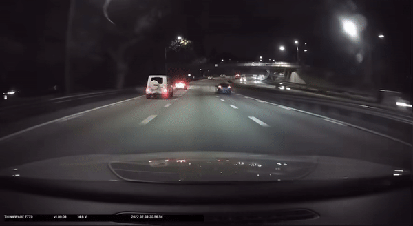 James shared this dashcam footage of the near accident