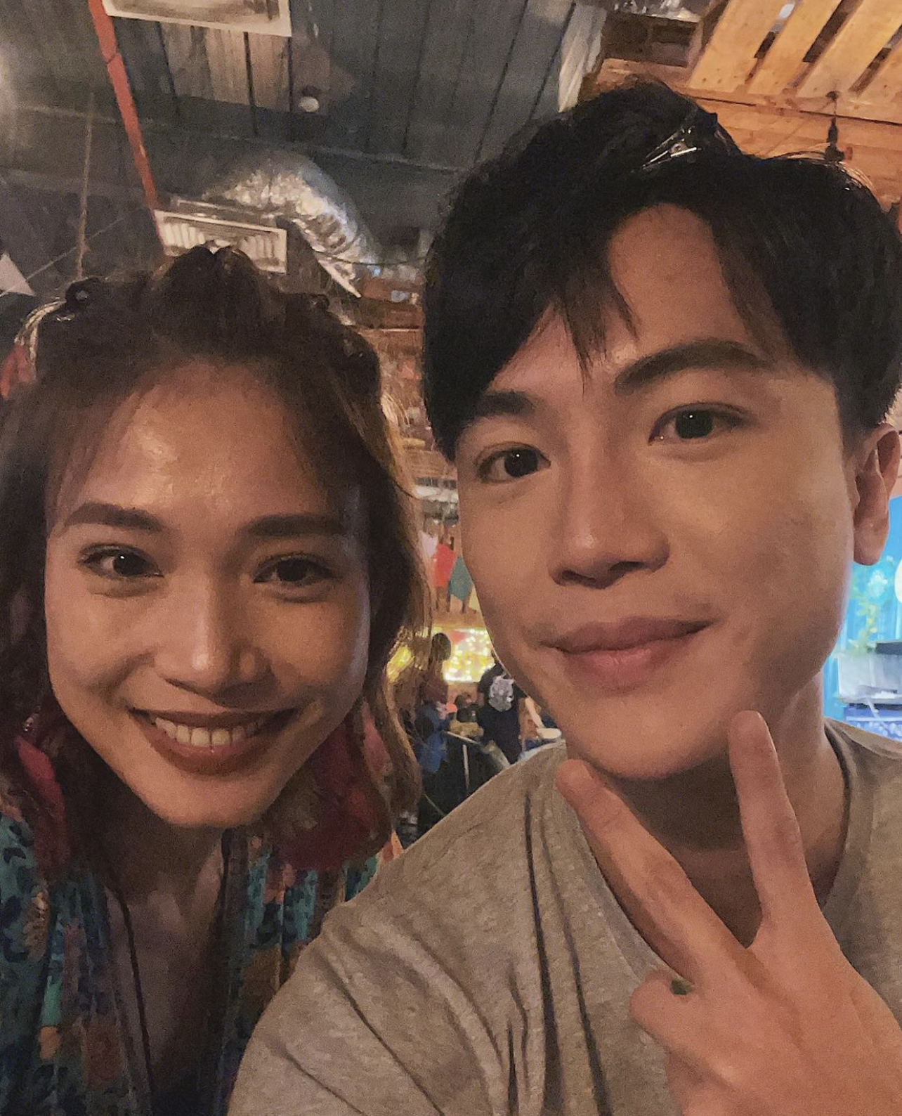 Dawn and Xavier on the set of a drama last year