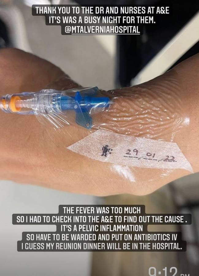 She was admitted to Mount Alvernia Hospital just before Chinese New Year