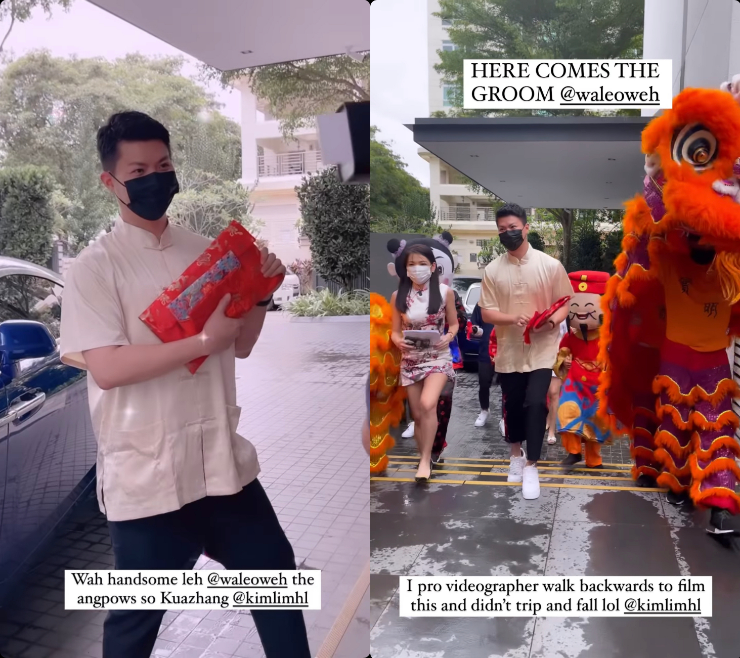 Even the groom’s arrival and ang pow were over-the-top