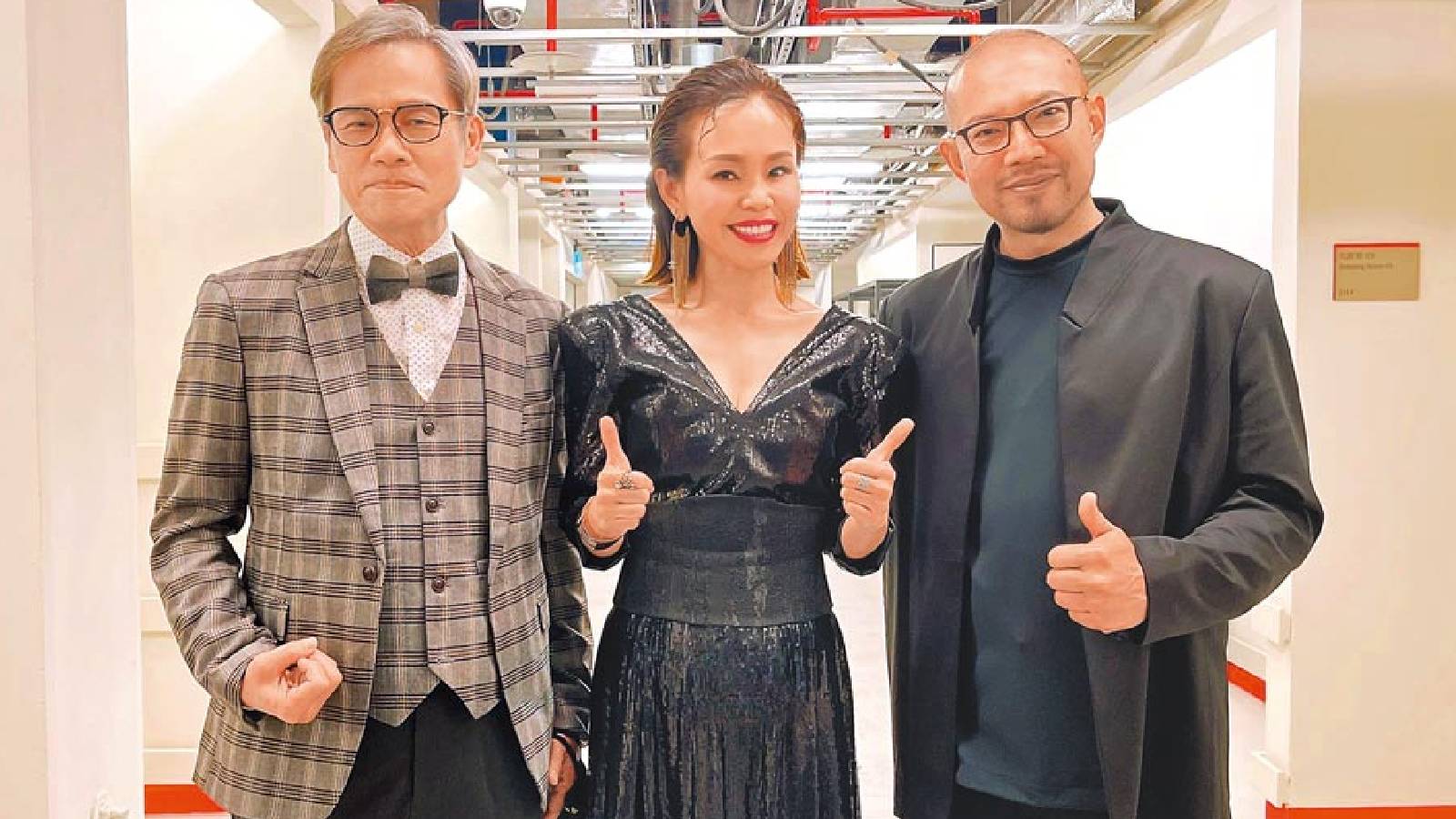 From left to right: Ta Yu, Julia, and Taiwanese conductor Chien Wen Pin