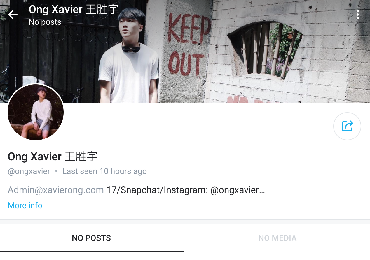 This is Xavier's OnlyFans account, but don't hold your breath waiting for updates on it