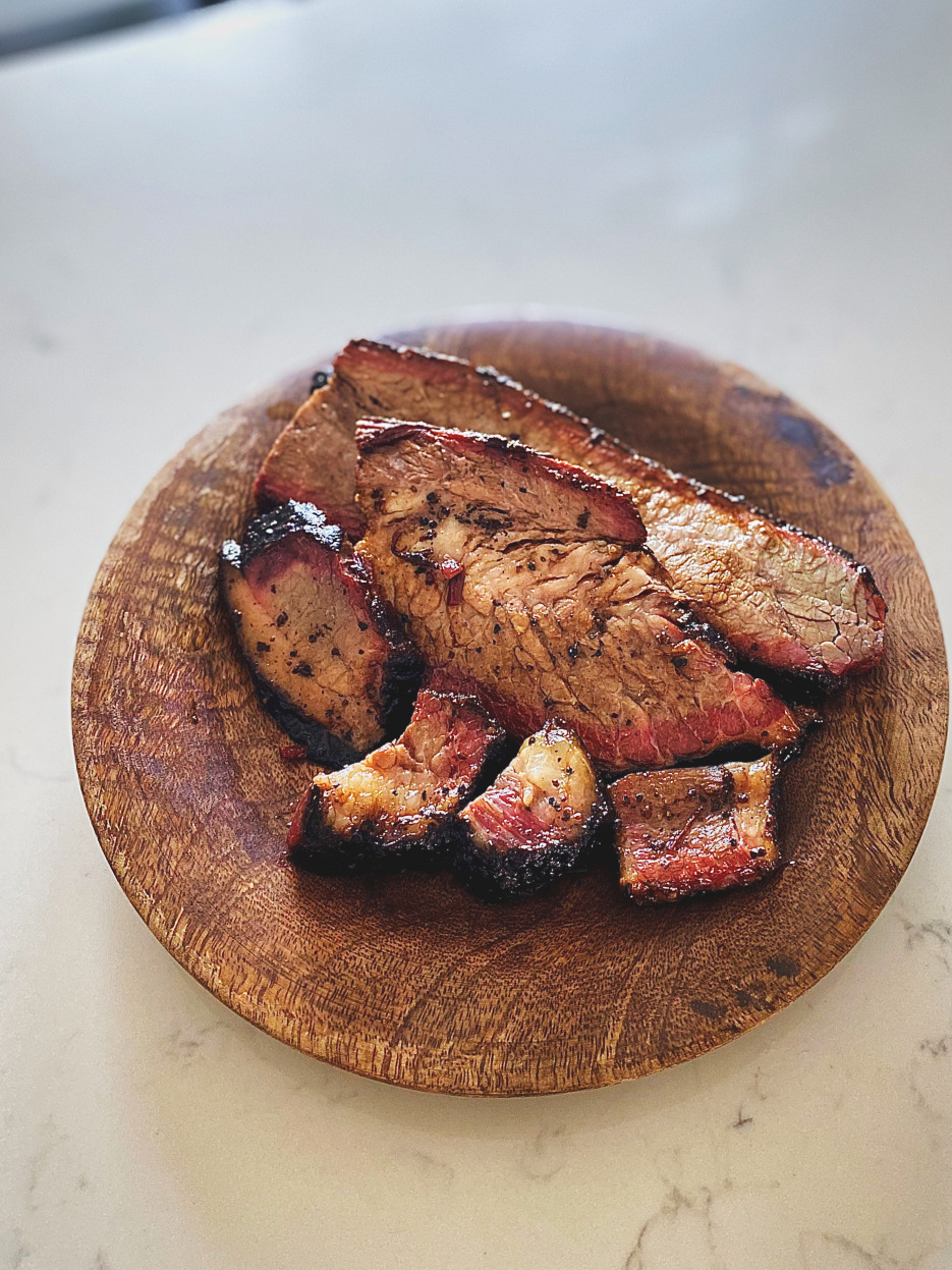 Smoked Brisket with Post-Oak & Hickory Wood, $80/500g (8 DAYS Pick!)