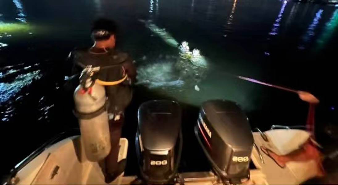 The search and rescue team searching for Tangmo's body