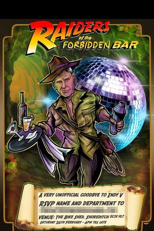 A flyer for the 'Indiana Jones' wrap party