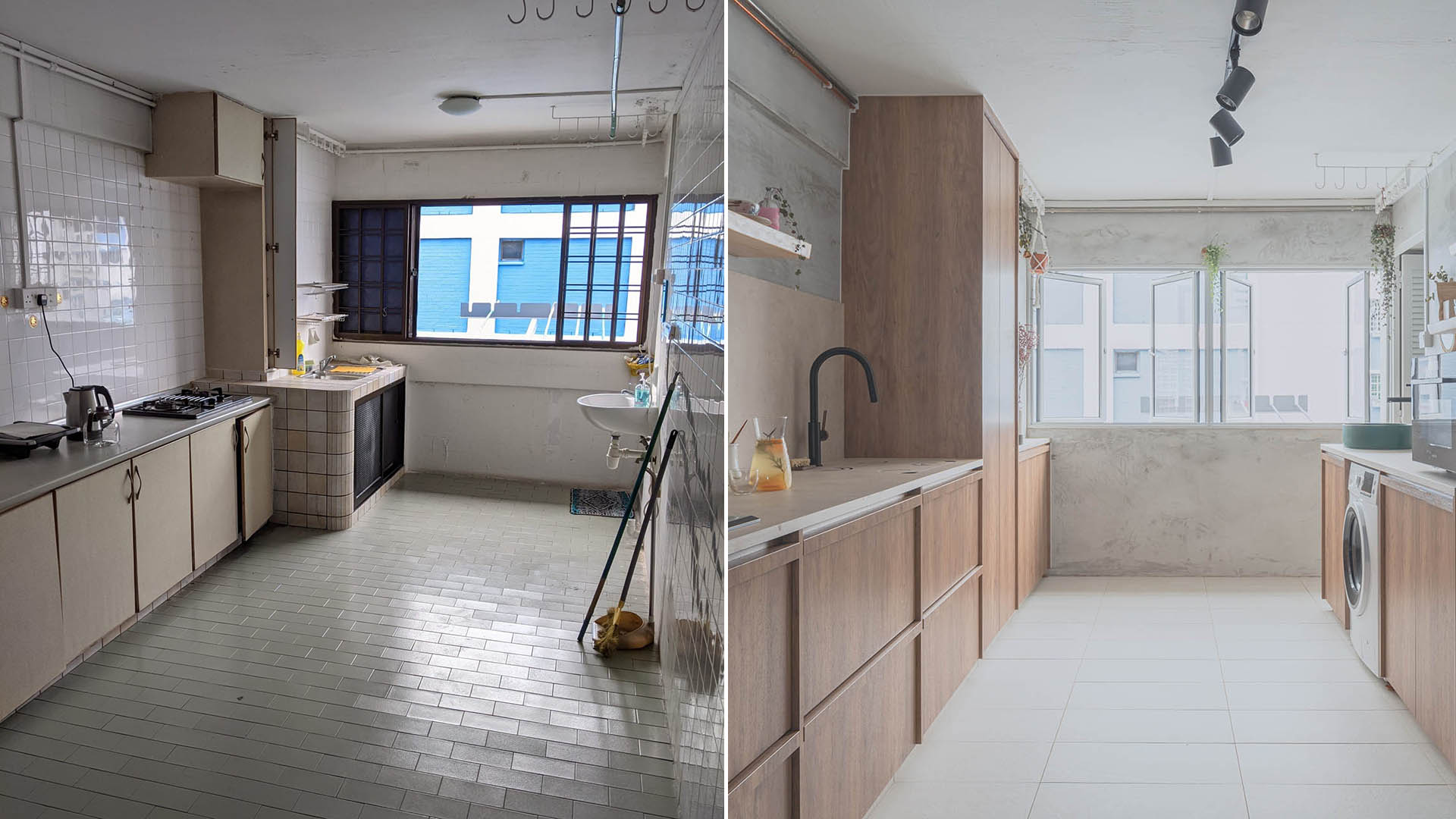 Kitchen: Before and after