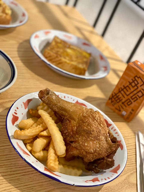 Fried Chicken Thigh with Fries, $8.90