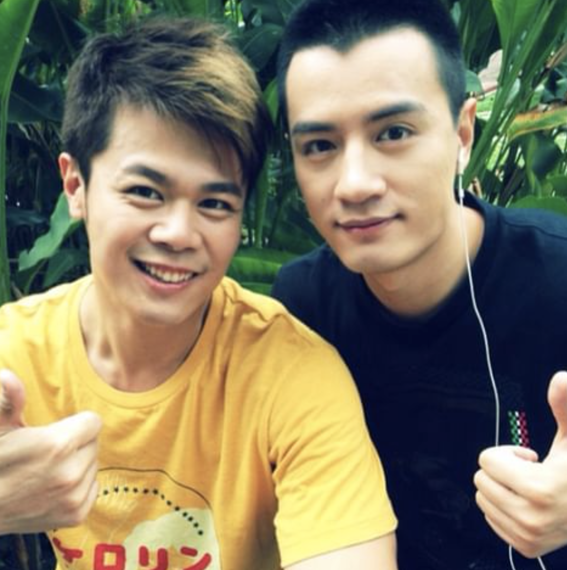 Evan (left) with Break Free star Zhang Zhenhuan (right) 