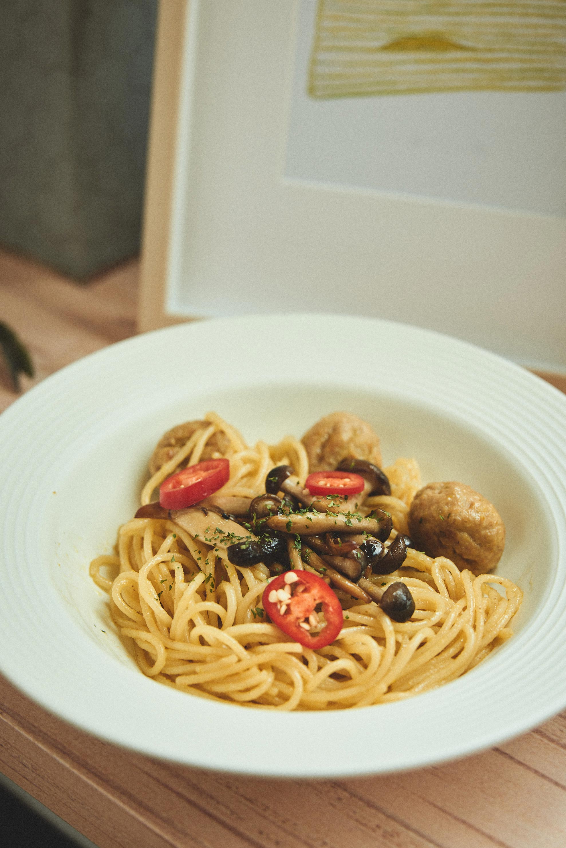 Truffle Green Curry Spaghetti, $16