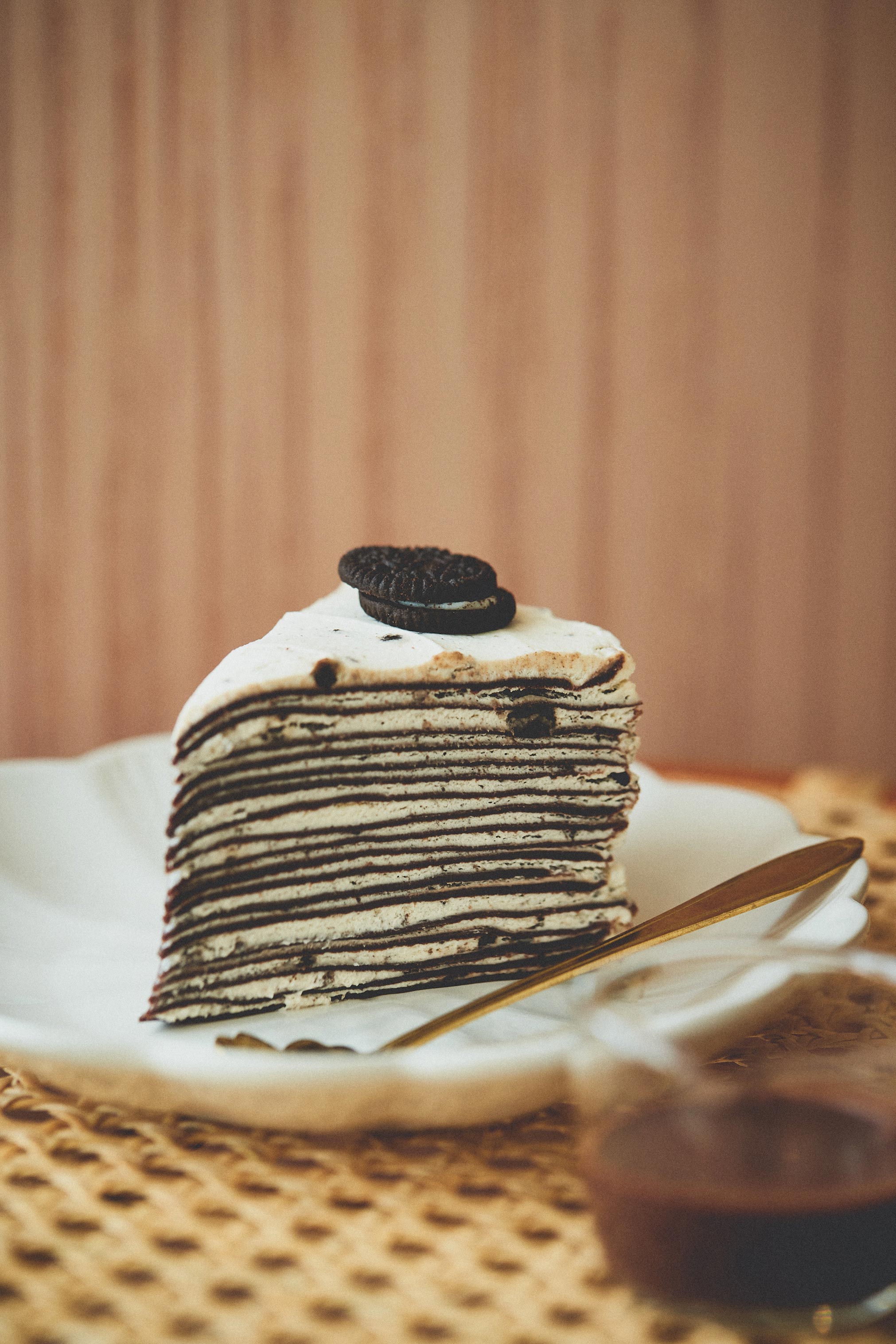 Cookies & Cream Crepe Cake, $8 a slice; $56 whole