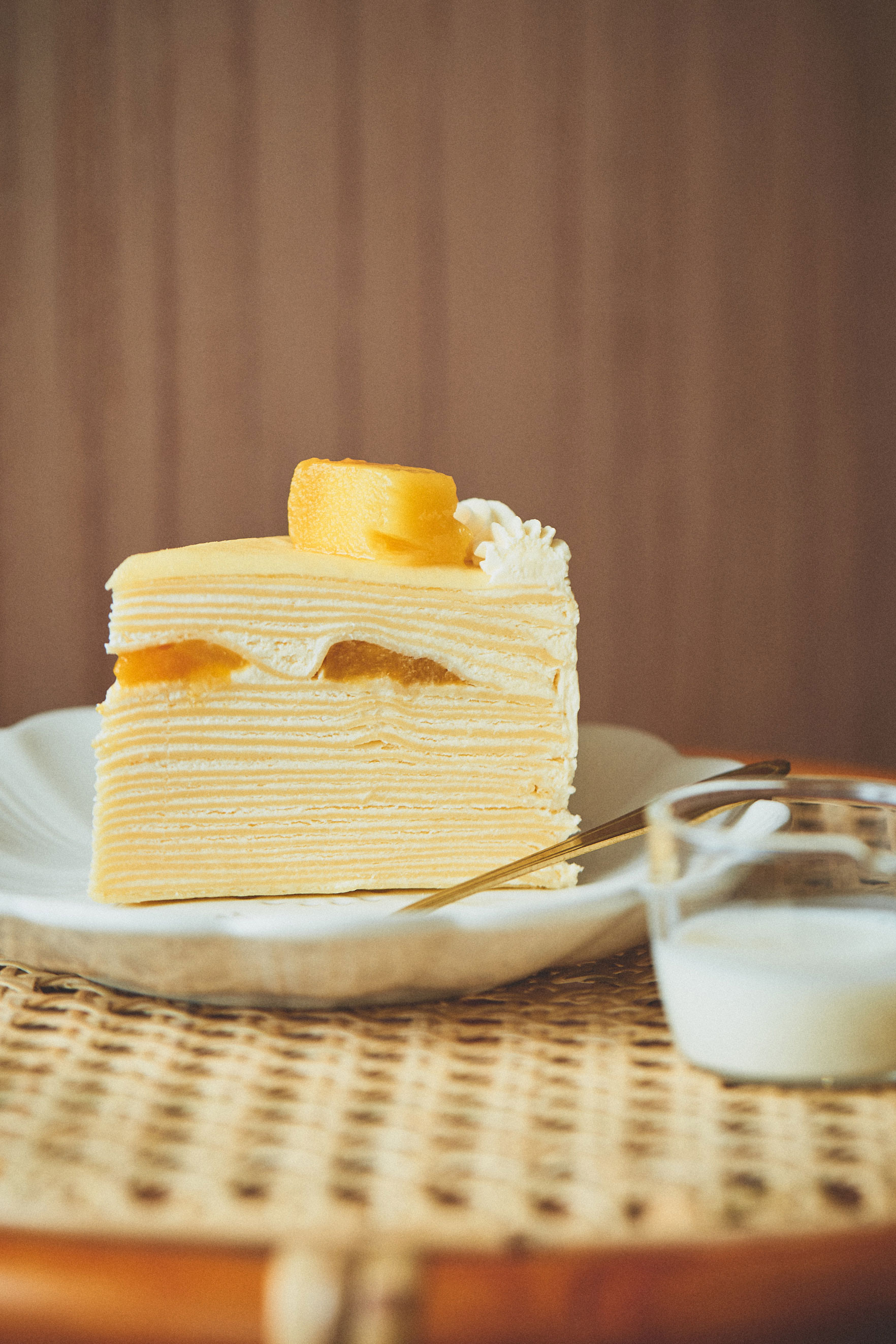 Mango Crepe Cake, $9 a slice; $58 whole (8 DAYS Pick!)