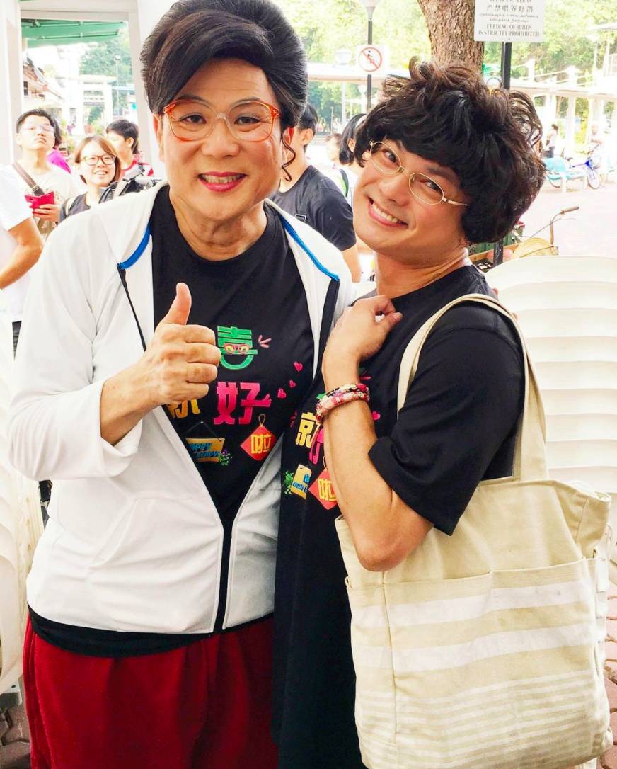 Aunty Lucy seen here with another comedy icon, Liang Xi Mei