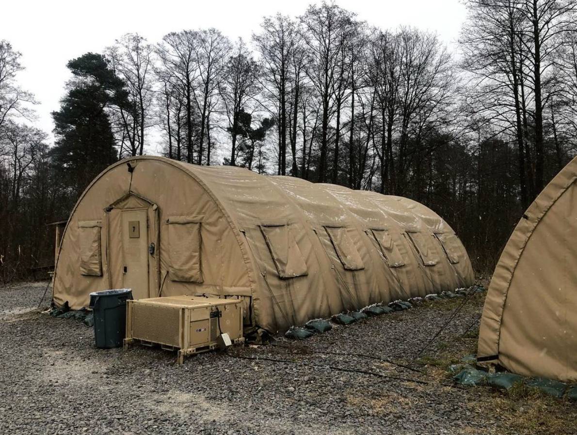 He previously shared this photo, believed to be of the army camp where he is stationed