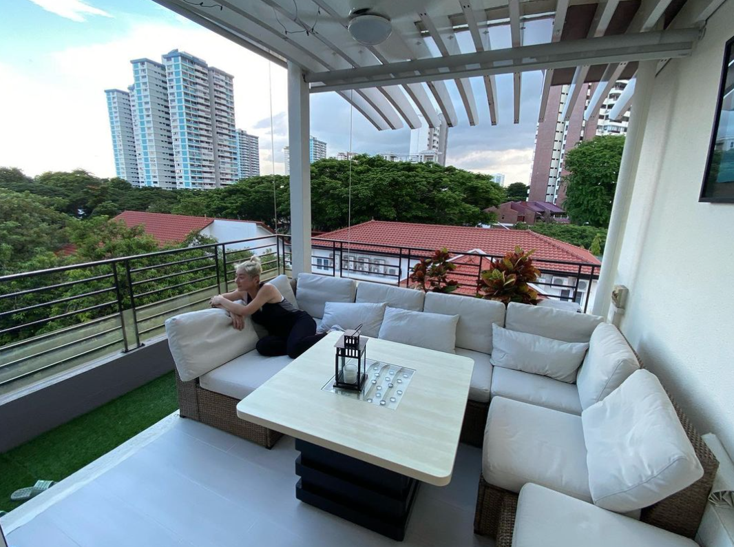 Yifeng at her former penthouse in Siglap