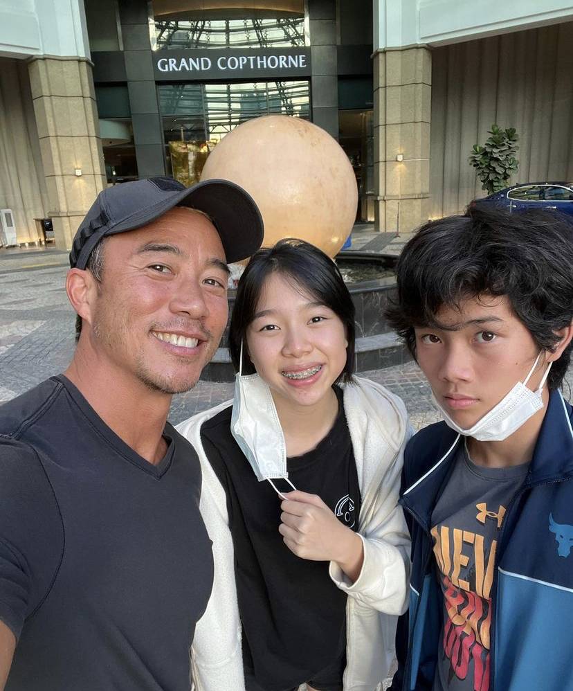 Allan Wu went on a staycation with his kids