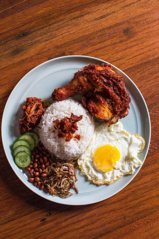 A plate of nasi lemak from The Coconut Club