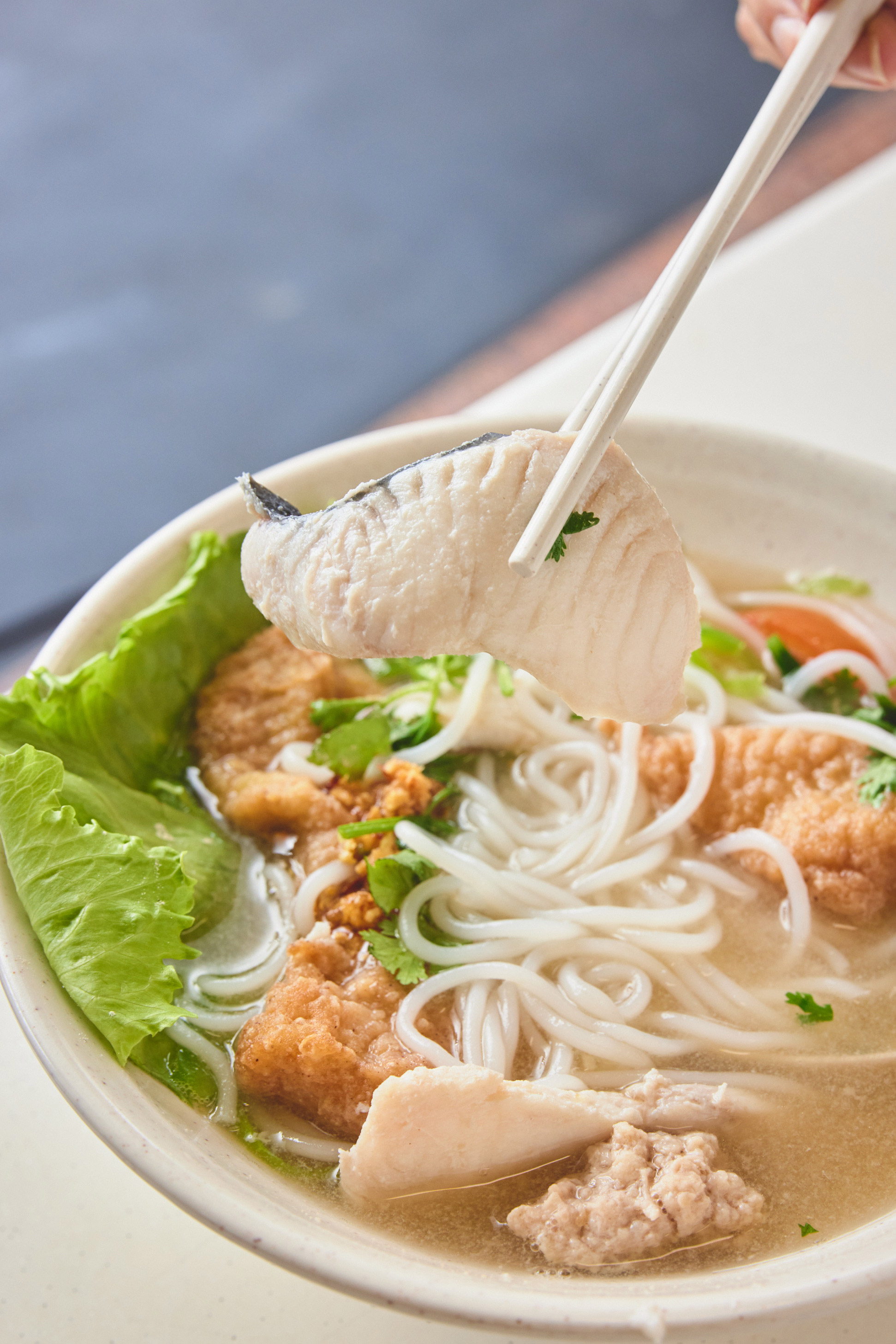 Mixed Fish Soup, $6 regular; $9 large; add 50 cents for noodles