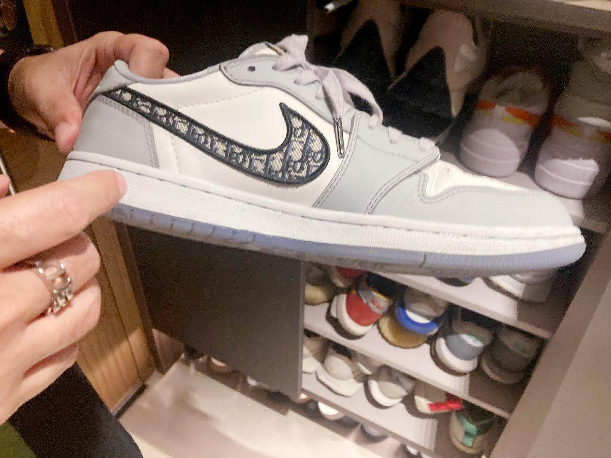 His favourite is this Dior x Nike Air Jordan 1, which cost him around $300, but is now valued at $6K