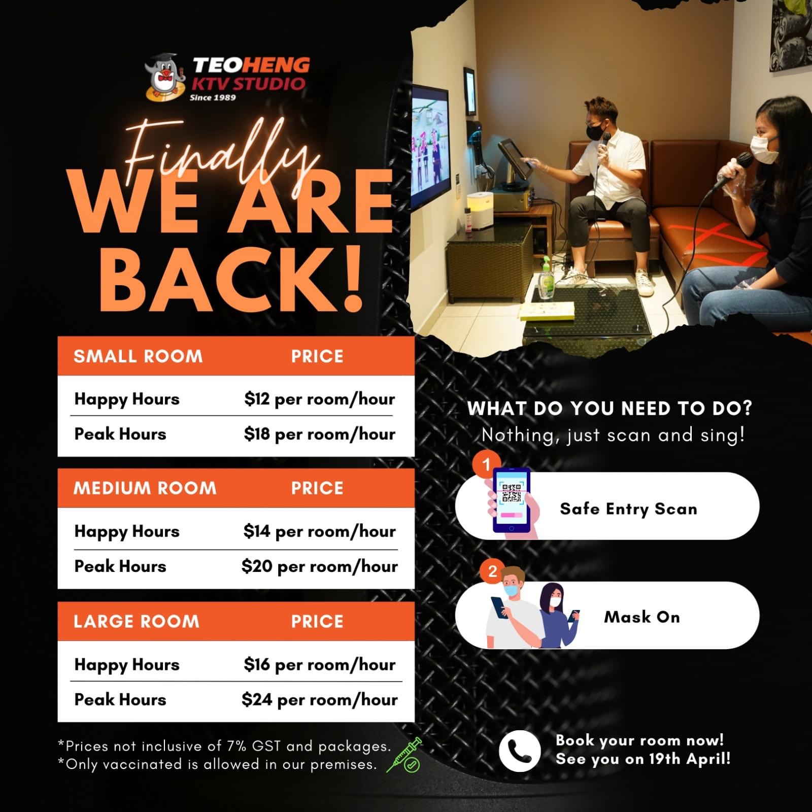 Teo Heng Reopening Selected Outlets For Karaoke From Apr 19 TODAY