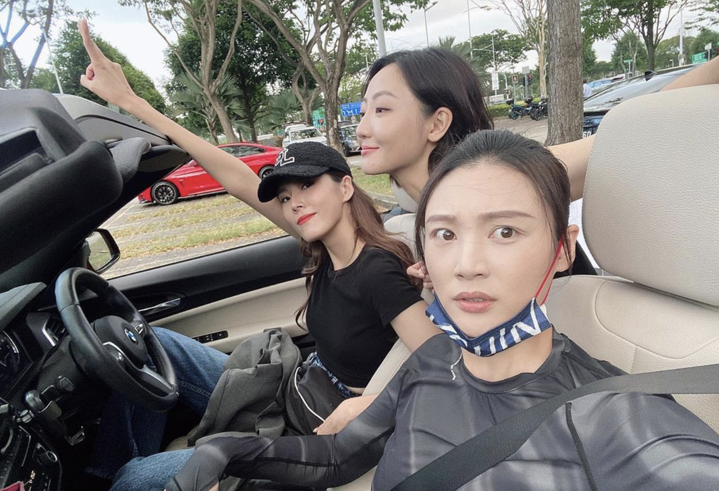 Carrie with her onscreen 'sisters’ Jin Meng Yang Zi (centre) and Jojo Goh