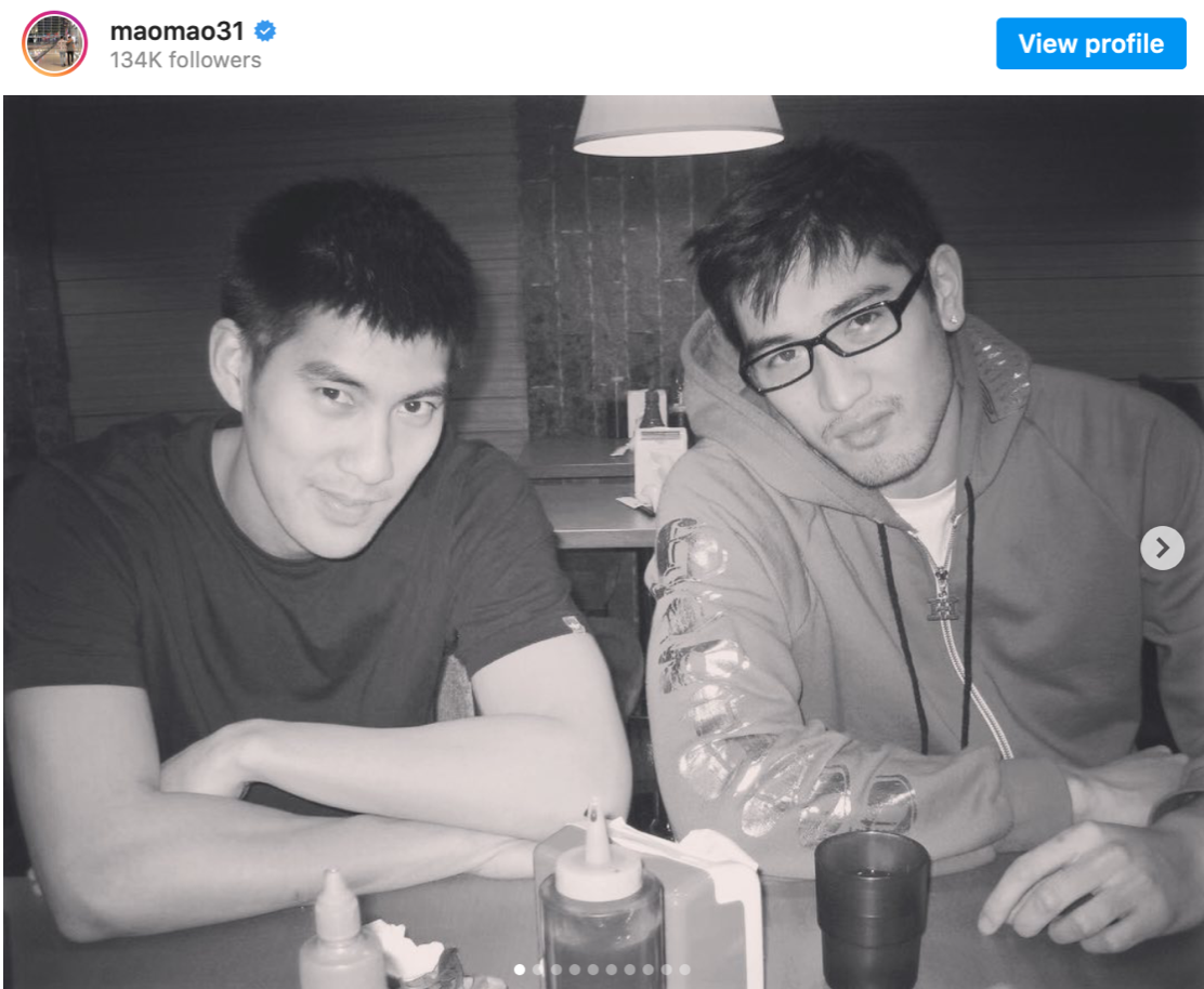 With his best pal Godfrey Gao (right)