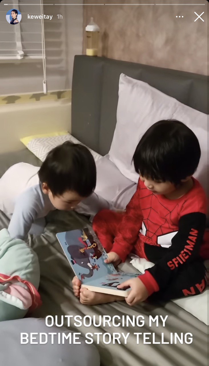 Tay Kewei found someone to take over her bedtime story telling duties