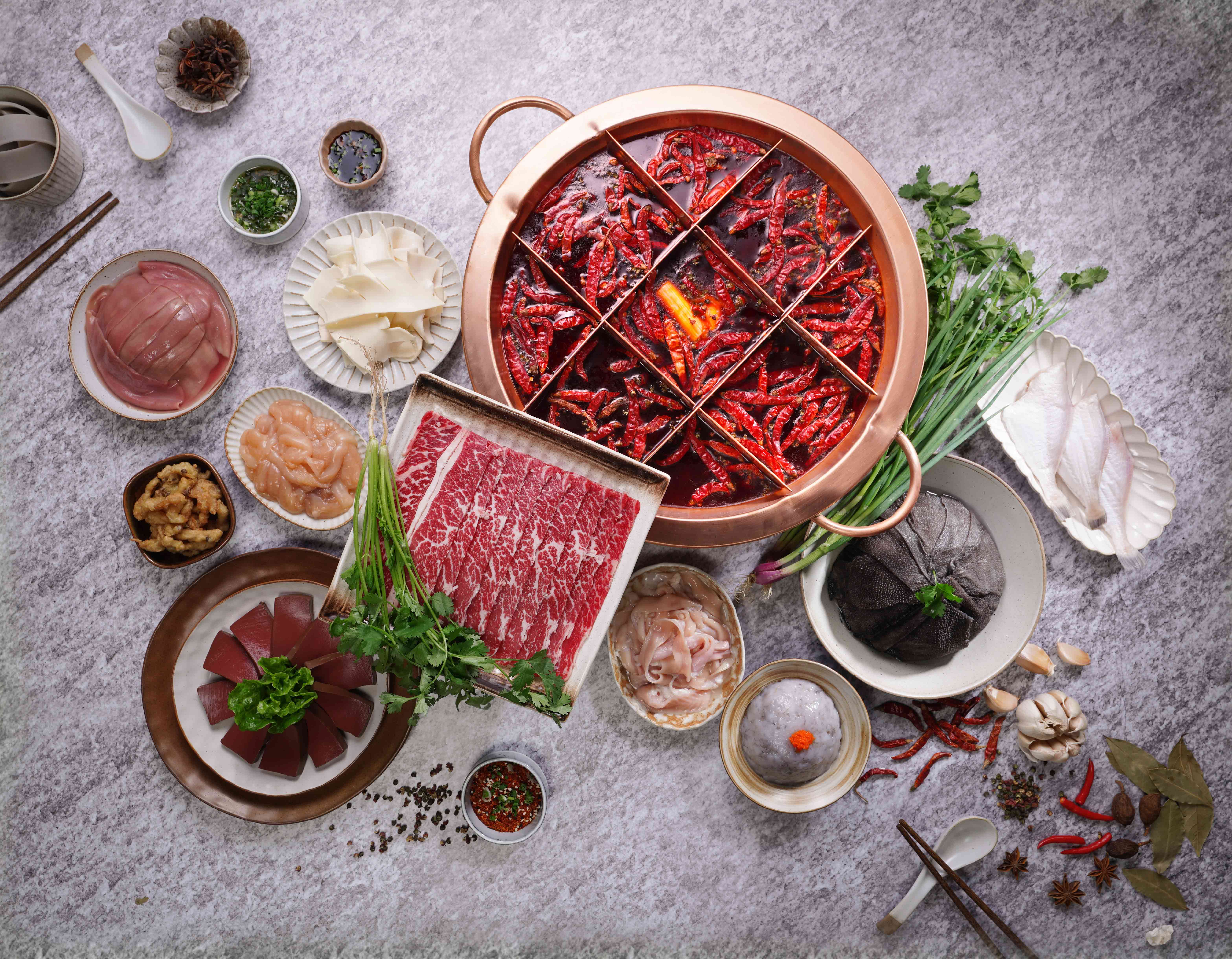 Spicy Chongqing-style hotpot on offer