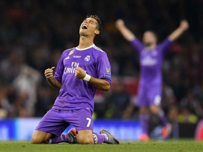 Cristiano Ronaldo celerbrating Real Madrid's 4-1 win over Juventus in the Champions League final earlier in June. Photo: Getty Images
