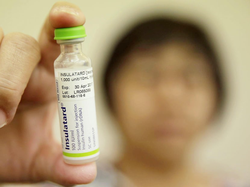 This multi-dose vial containing insulin was shown at a media briefing that shared details of a cluster of hepatitis C cases detected in a renal ward at SGH. Photo: Wee Teck Hian