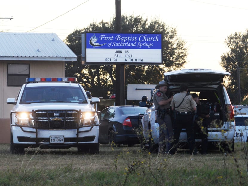 First responders at the scene of shooting at the First Baptist Church in Sutherland Springs, Texas, US, on November 5, 2017. Photo: Reuters