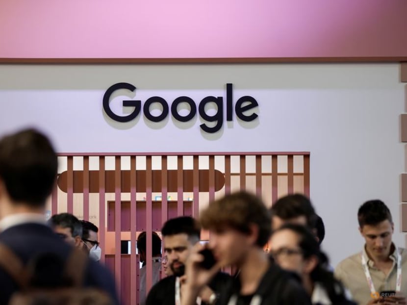 A logo of Google is seen at its exhibition space, at the Viva Technology conference dedicated to innovation and startups at Porte de Versailles exhibition centre in Paris, France on June 15, 2022. 