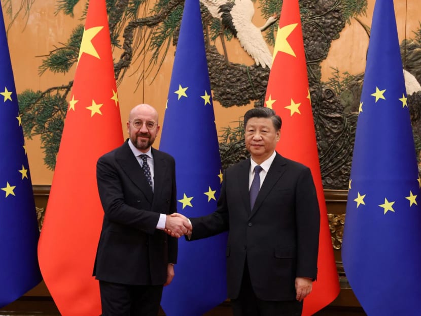 European Council President Charles Michel attends a meeting with Chinese President Xi Jinping at the Great Hall of the People in Beijing, China Dec 1, 2022. European Council President Charles Michel attends a meeting with Chinese President Xi Jinping at the Great Hall of the People in Beijing, China Dec 1, 2022.