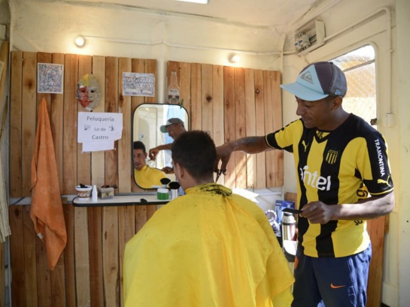 A hairdresser's salon operated by inmates is seen at Uruguay's Punta de Rieles prison in Montevideo. Photo: AFP