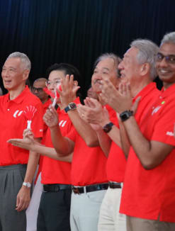 Prime Minister Lee Hsien Loong at May Day Rally 2024.