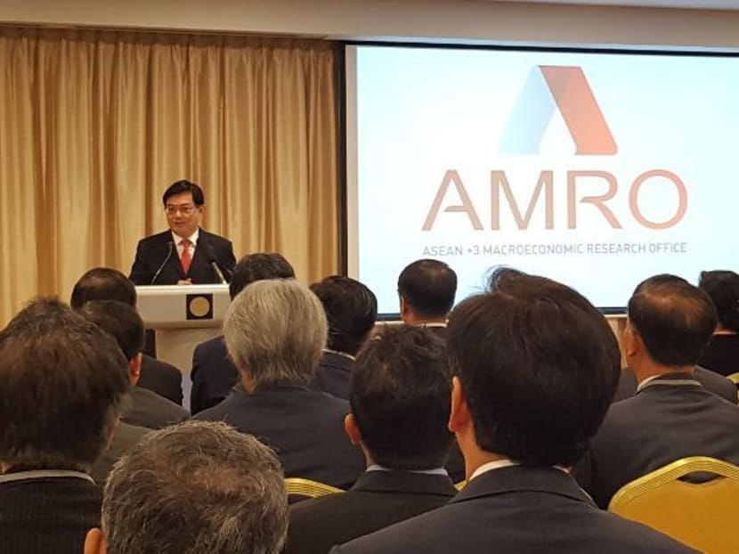 Minister Heng Swee Keat at the launch of AMRO. Photo: Nicole Tan via Channel NewsAsia