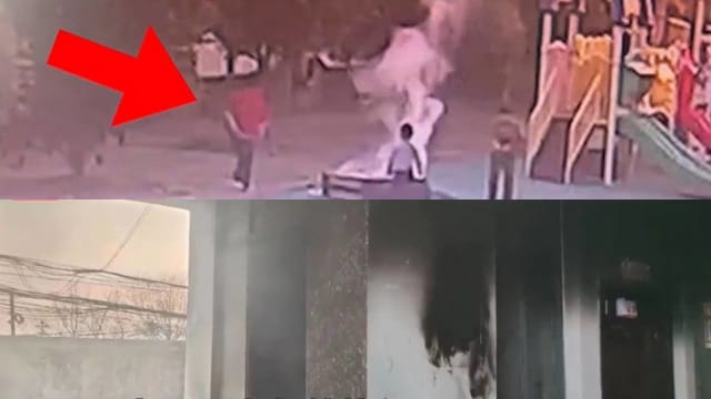 三名中国小学生到隔壁幼儿园 纵火烧玩具屋