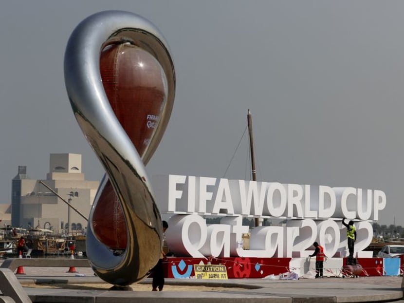 Signage of the 2022 Fifa World Cup in Doha, Qatar. 