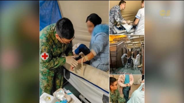 我国武装部队医疗人员在埃尔为卡萨平民伤患提供医疗服务
