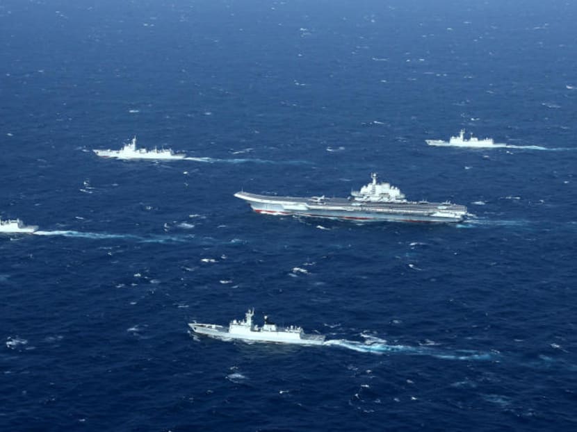 A Chinese navy formation during military drills in the South China Sea. Photo: AFP