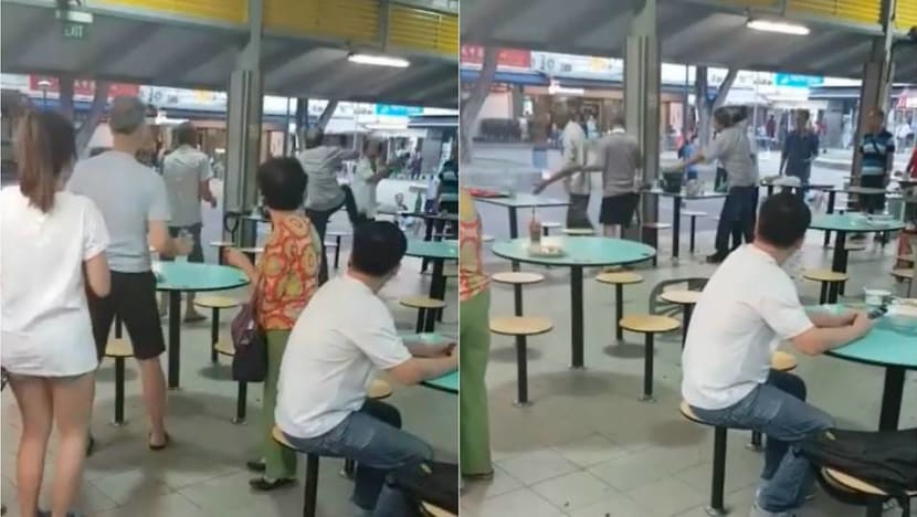 Two men arrested over scuffle at Toa Payoh Hawker Centre Two men arrested over scuffle at Toa Payoh Hawker Centre