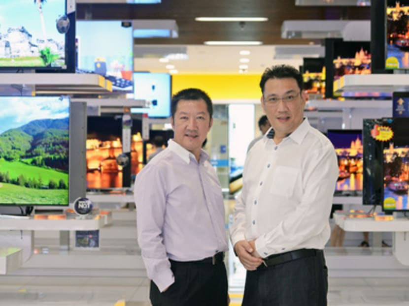 Mr Danny Teo (left) and Mr Kenny Teo say the range of goods on offer at their Sungei Kadut megastore cannot be found elsewhere in Singapore. Photo: Robin Choo