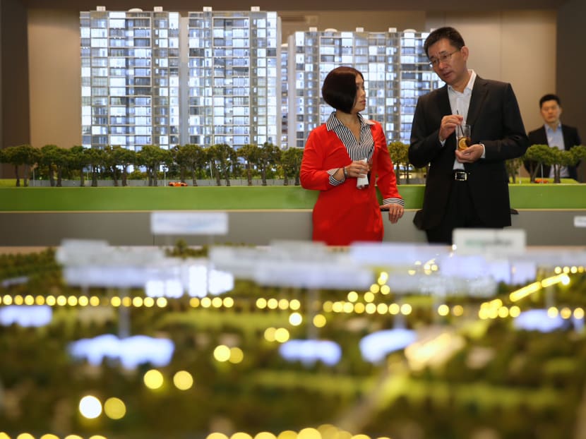 Model of Bellewaters, an EC in Sengkang. The drop in resale volume was mainly due to the fewer transactions in the outer suburbs, said ERA’s Mr Eugene Lim. TODAY file photo
