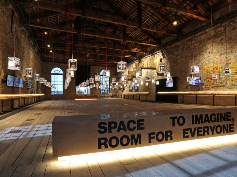 The Singapore Pavilion at last year’s Venice Architecture Biennale showcased glass lanterns containing illuminated photographs of the interiors of Housing Board homes.  Photo: DesignSingapore Council