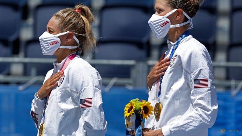 Olympics-Beach volleyball-Golden US duo await music passes to wrap their 'fairy tale' Olympics-Beach volleyball-Golden US duo await music passes to wrap their 'fairy tale'