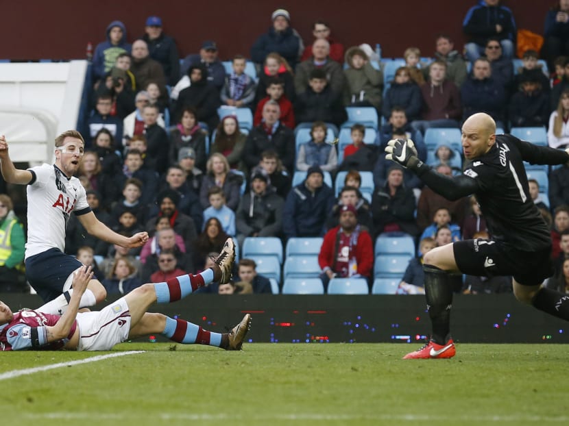Tottenham's Harry Kane scores their first goal. Photo: REUTERS